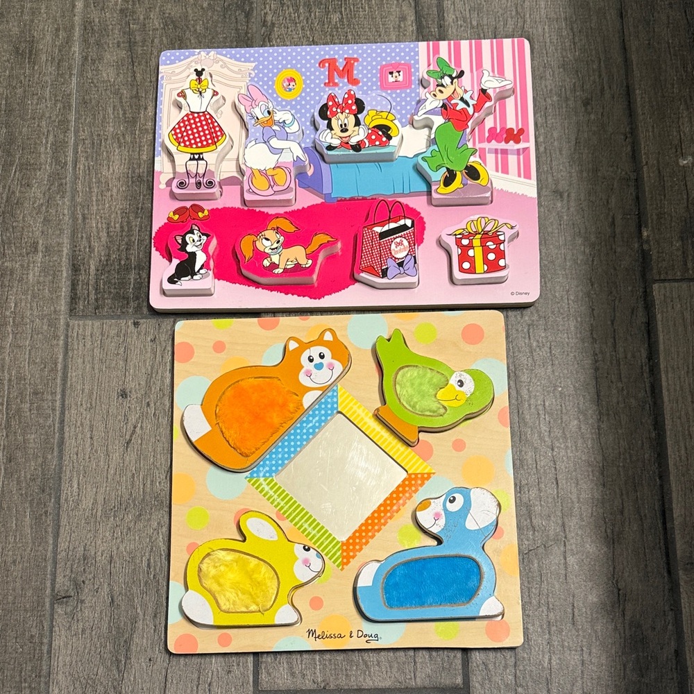 Melissa & Doug Animal and Minnie Mouse Puzzle Set
